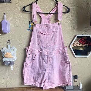 Pink Denim Overalls